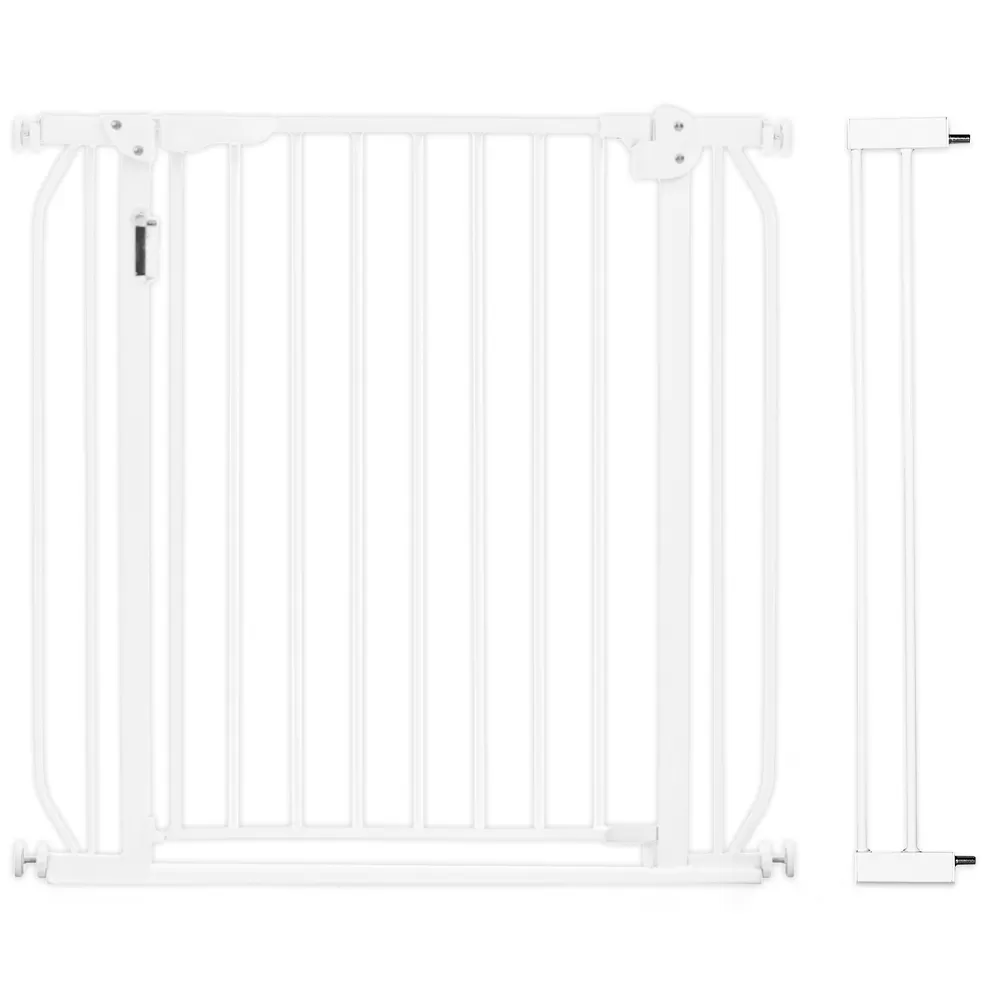Baby Safe - Metal Safety LED Gate w/t 10cm Extension - White