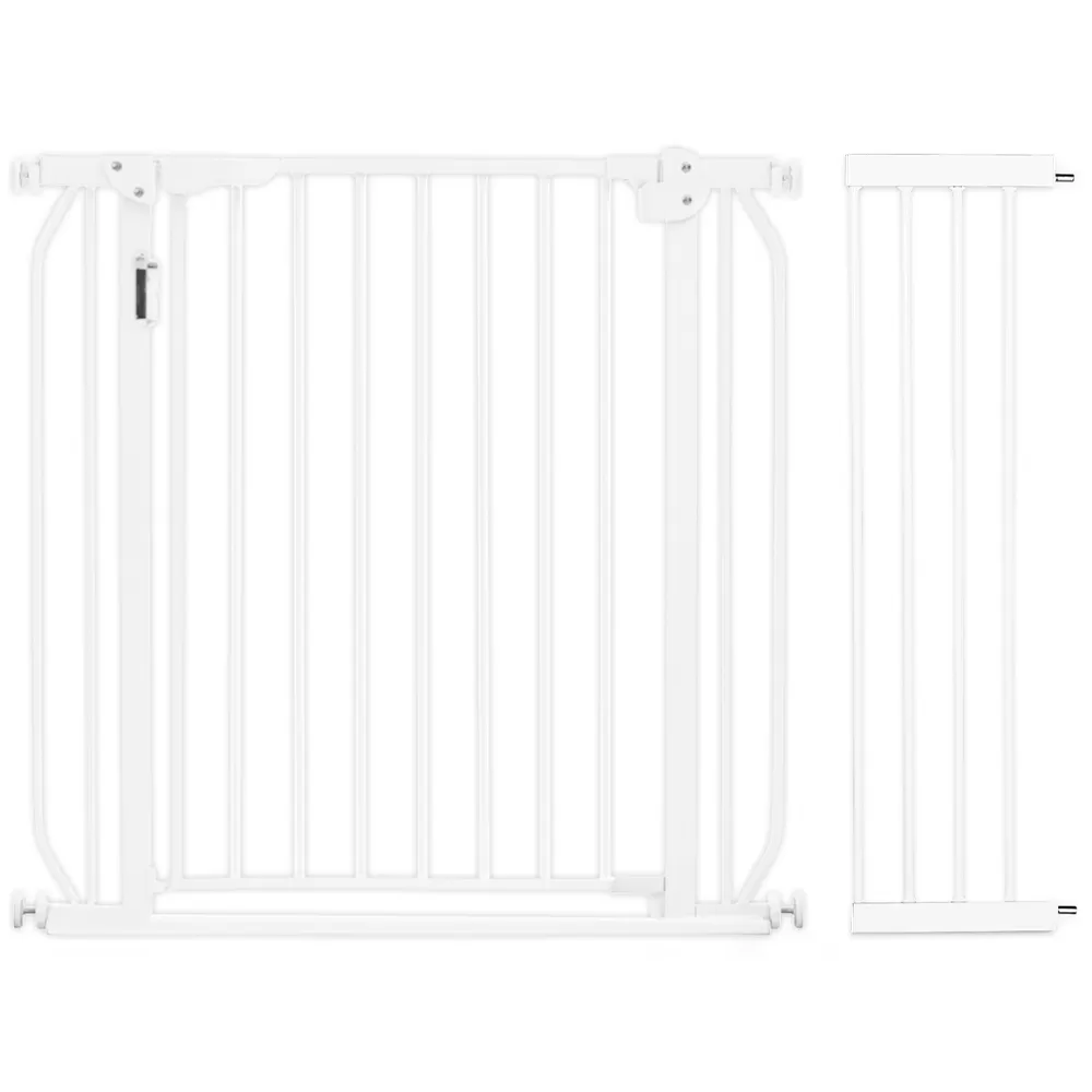 Baby Safe - Metal Safety LED Gate w/t 20cm Extension - White
