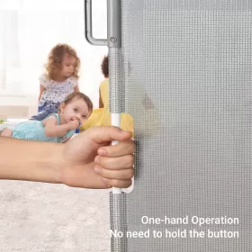 Baby Safe Retractable Mesh Gate - Grey