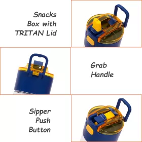 Eazy Kids Lunch Bag and Activity Backpack Set of 3 Dinosaur-Blue