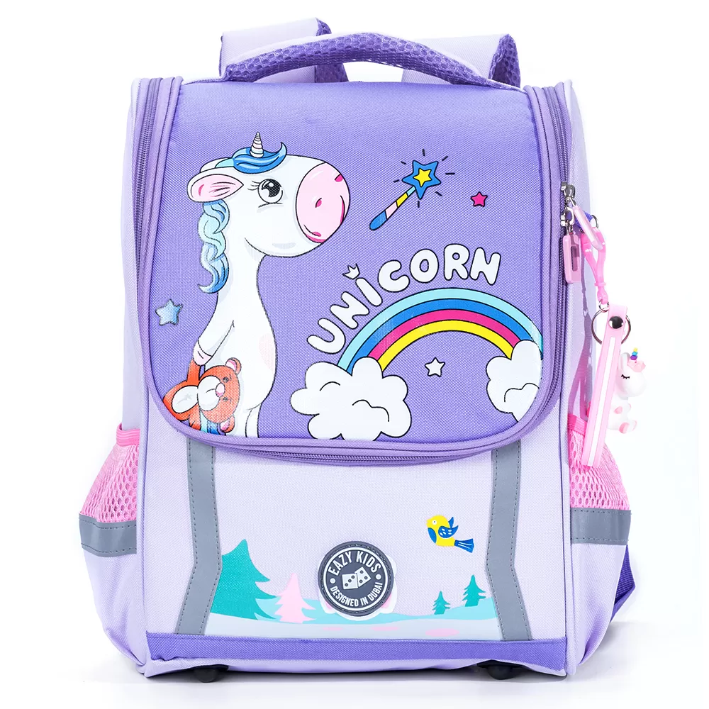 Eazy Kids School Bag Unicorn wt Trolley - Prince Purple