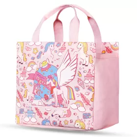 Nohoo Kids 16 Inch School Bag with Handbag Combo Unicorn - Pink
