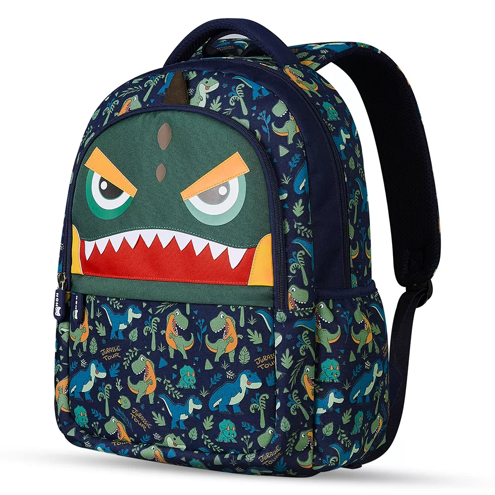 Nohoo Kids 16 Inch School Bag with Lunch Bag Combo Dino - Green