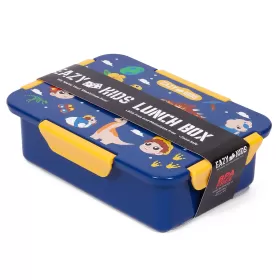 Eazy Kids Lunch Box Set and Tritan Water Bottle w/ Snack Box, T-Rex- Blue, 450ml