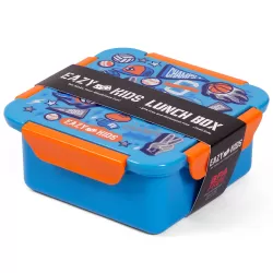 Eazy Kids Lunch Box Set and Tritan Water Bottle w/ Spray, Soccer - Blue, 750ml