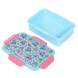 Eazy Kids Lunch Box Set and Tritan Water Bottle w/ Flip Lid, Gen Z Skater - Blue, 750ml