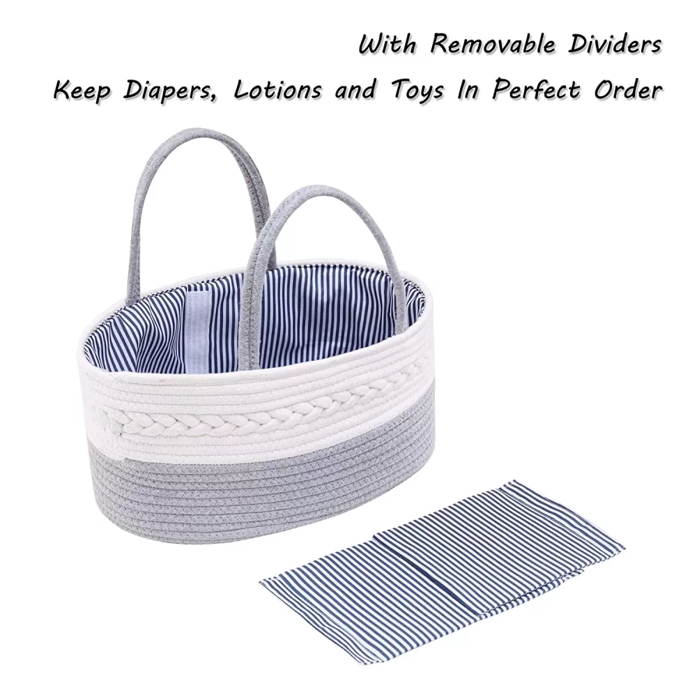 Little Story Diaper Caddy with 100pcs Blue Changing Mats - Grey