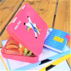 Nohoo Unicorn 3D Bag + Bento Lunch Box-Pink