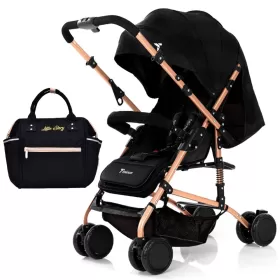 Teknum Reversible Trip Stroller w/ Ace Diaper Bag - Black