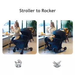 Teknum Stroller With Rocker with Orange Styler Fashion Diaper Bag- Black
