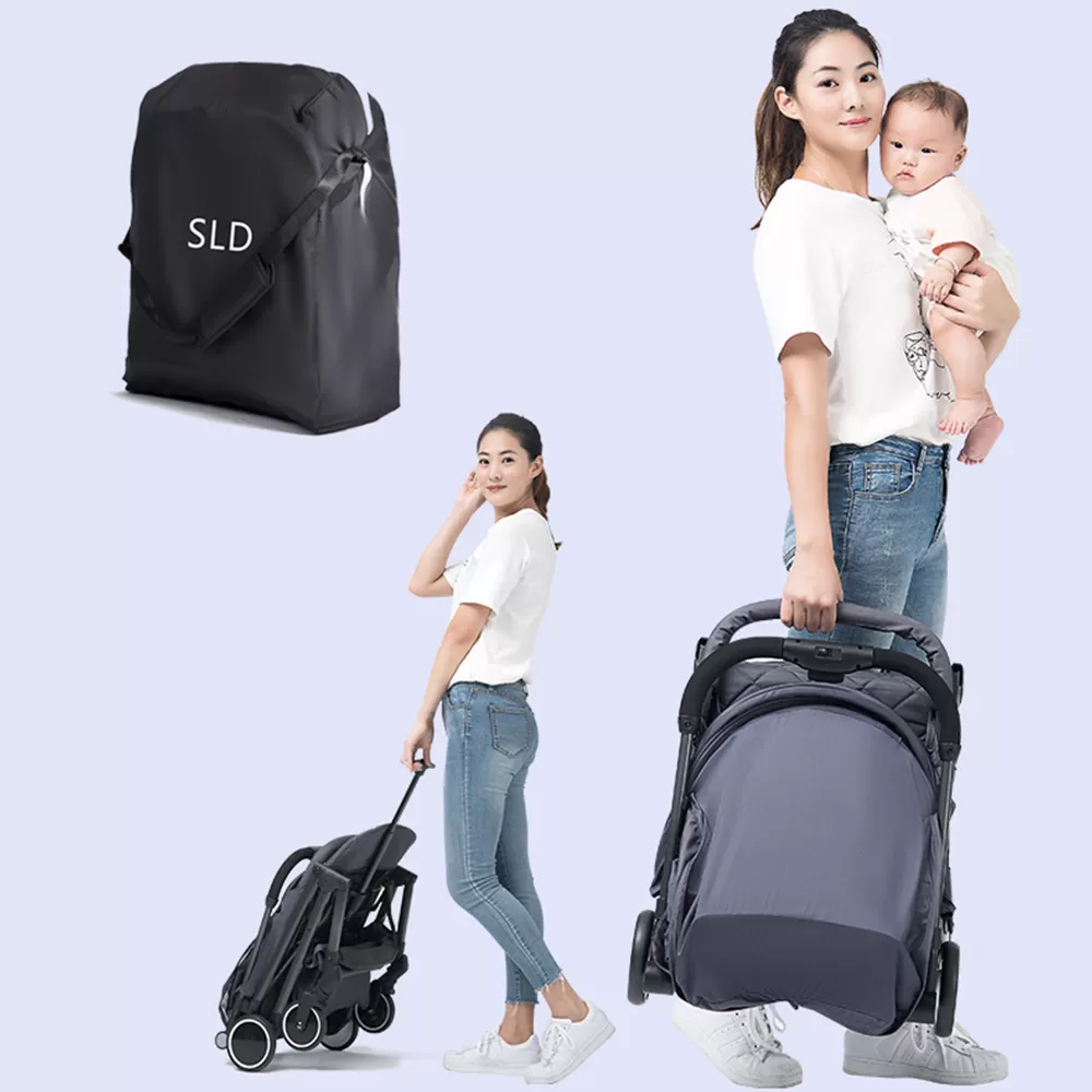 Travel Lite Stroller - SLD by Teknum with Sunveno Styler Fashion diaper Bag - Dark Grey