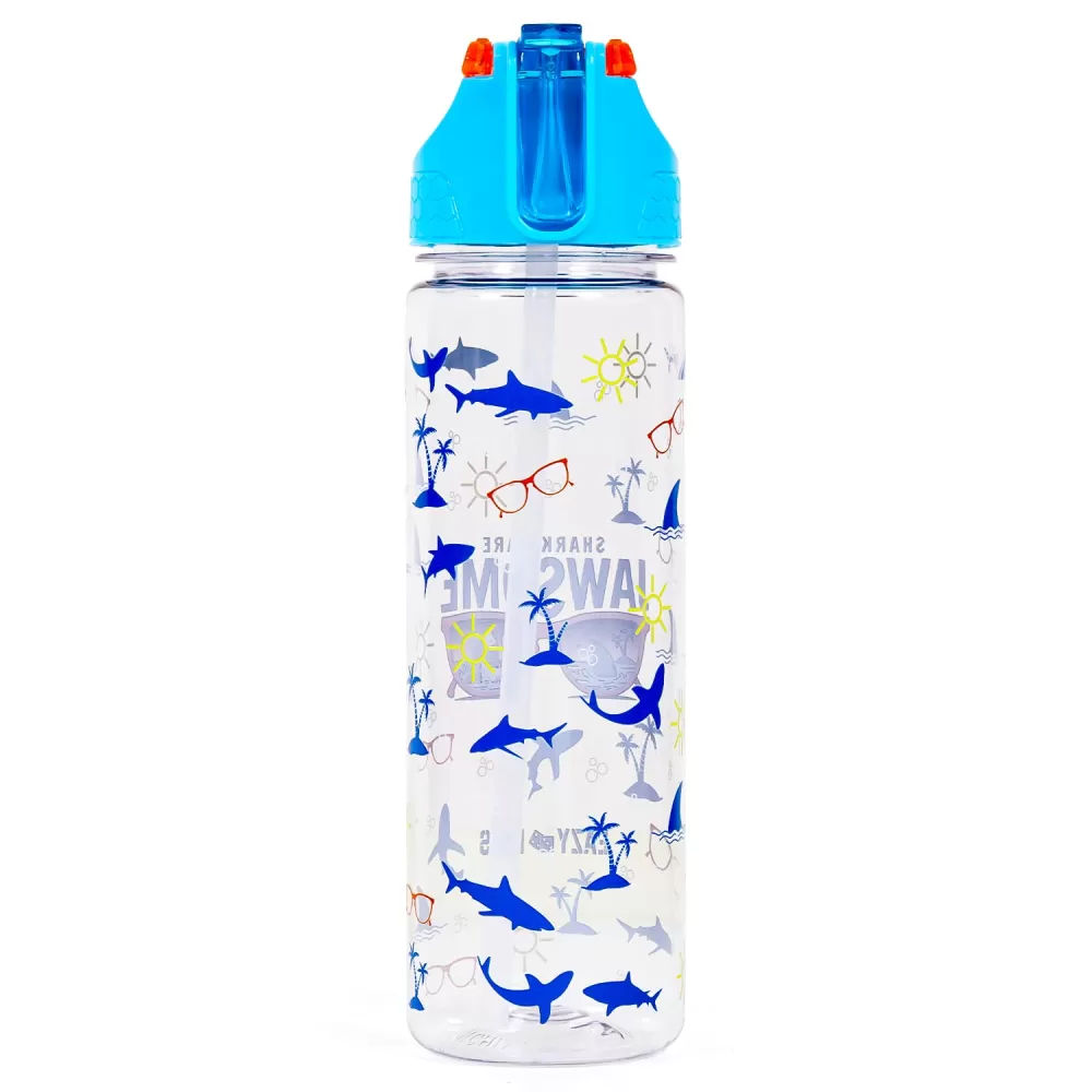 Eazy Kids Jawsome Shark 2-In-1 Tritan Water Bottle-Blue (650ml)