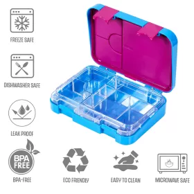 Disney Frozen Elsa Anna 6/4 Compartment Convertible Bento Tritan Lunch Box-Blue