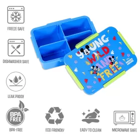 Disney Mickey & Friends 1/2/3/4 Compartment Convertible Bento Lunch Box-Blue