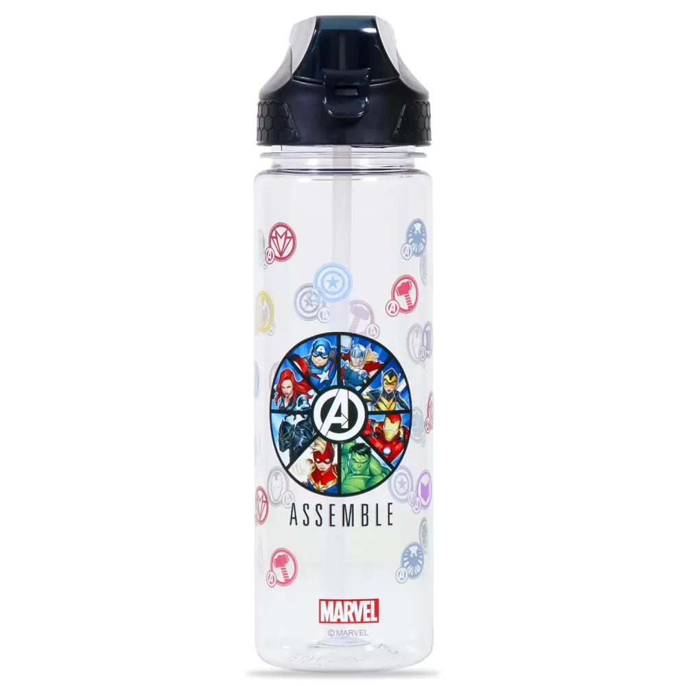 Marvel Avengers Assemble 2-In-1 Tritan Water Bottle-Black (650ml)
