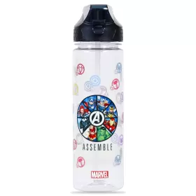 Marvel Avengers Assemble 2-In-1 Tritan Water Bottle-Black (650ml)