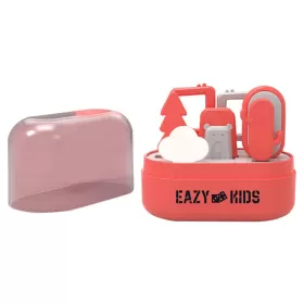 Eazy Kids 6 in 1 Baby Nail Care Set w/ Nail Clipper, Scissor, Nail Filers, Ear Cleaning Spoon and Tweezer - Manicure and Pedicure Kit for Newborns, Infants, Children- Red