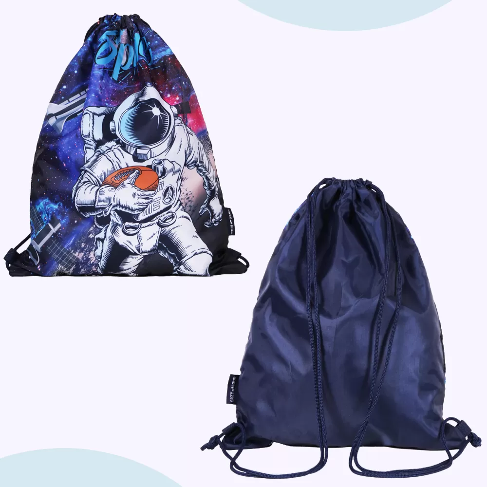 Eazy Kids-Back to School-17&quot; Set of 4 School Bag Lunch Bag Activity Bag &amp; Pencil Case Astronaut-Blue