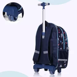Eazy Kids-Back to School-17" Set of 4 School Bag Lunch Bag Activity Bag & Pencil Case Astronaut-Blue