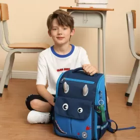 Eazy Kids Dinosaur School Bag - Blue