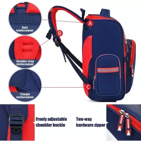 Eazy Kids-Back to School-16" Ergonomic School Backpack-Blue