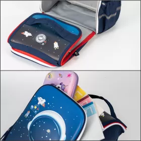 Eazy Kids Back to School 16" Astronaut Space School Backpack - Dark Blue