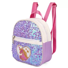 Eazy Kids-Sequin School Backpack-Horse Purple