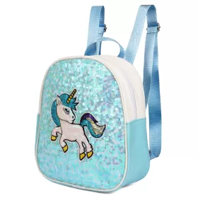 Eazy Kids Sequin School Backpack - Unicorn Green