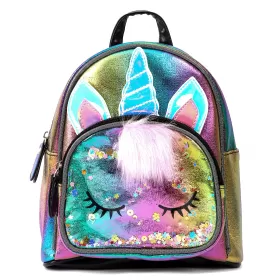 Eazy Kids-Sequin School Backpack-Unicorn Multicolor