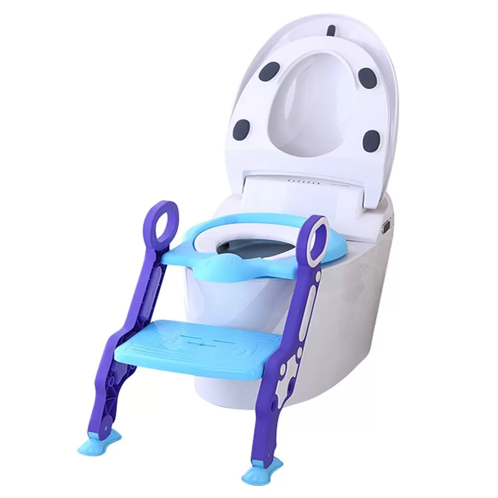 Eazy Kids Step Stool Foldable Potty Trainer Seat- Blue