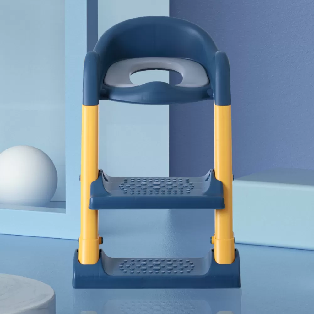 Eazy Kids Step Stool Foldable Potty Trainer Seat - Yellow Blue