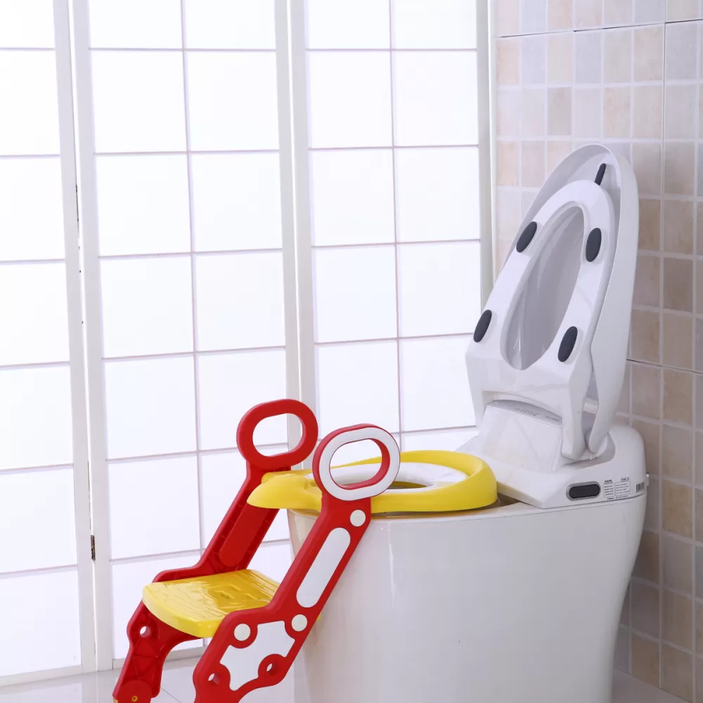 Eazy Kids Step Stool Foldable Potty Trainer Seat- Yellow