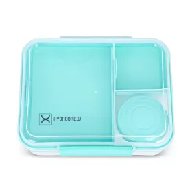 HYDROBREW 3/4/5 Compartment Convertible 1650ml Bento Lunch Box with 150ml Gravy Bowl - Green