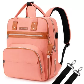Little Story 2in1 Diaper Bag w/ Sanitizer Bottle keychain & Stroller Hooks - Pink