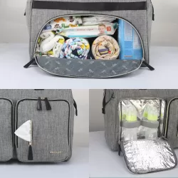  5PCS Diaper Bag Tote Set - Baby Bags for Mom (Gray