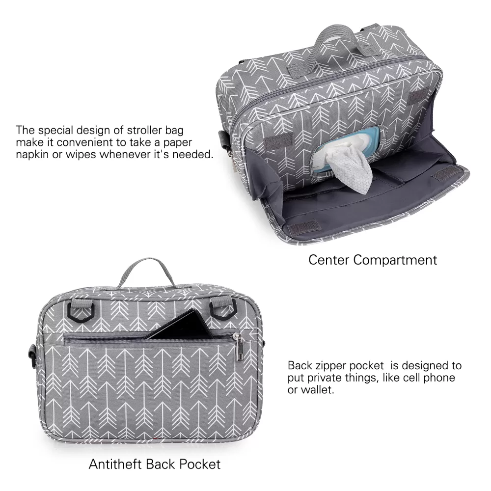 Little Story Baby Diaper Changing Clutch Kit-Melange Grey
