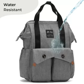 Little Story Elite Diaper Bag w/ Stroller Hooks & Changing mat -Grey
