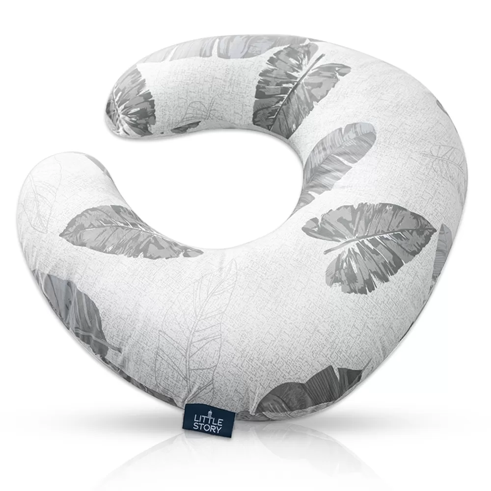 Little Story Baby Nursing and Feeding Pillow - Leaves, 0-9 Months