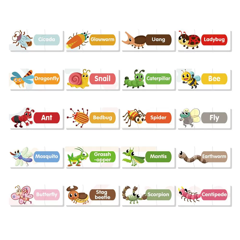 Little Story 20-in-1 Matching Puzzle Educational &amp; Fun Game - Insects
