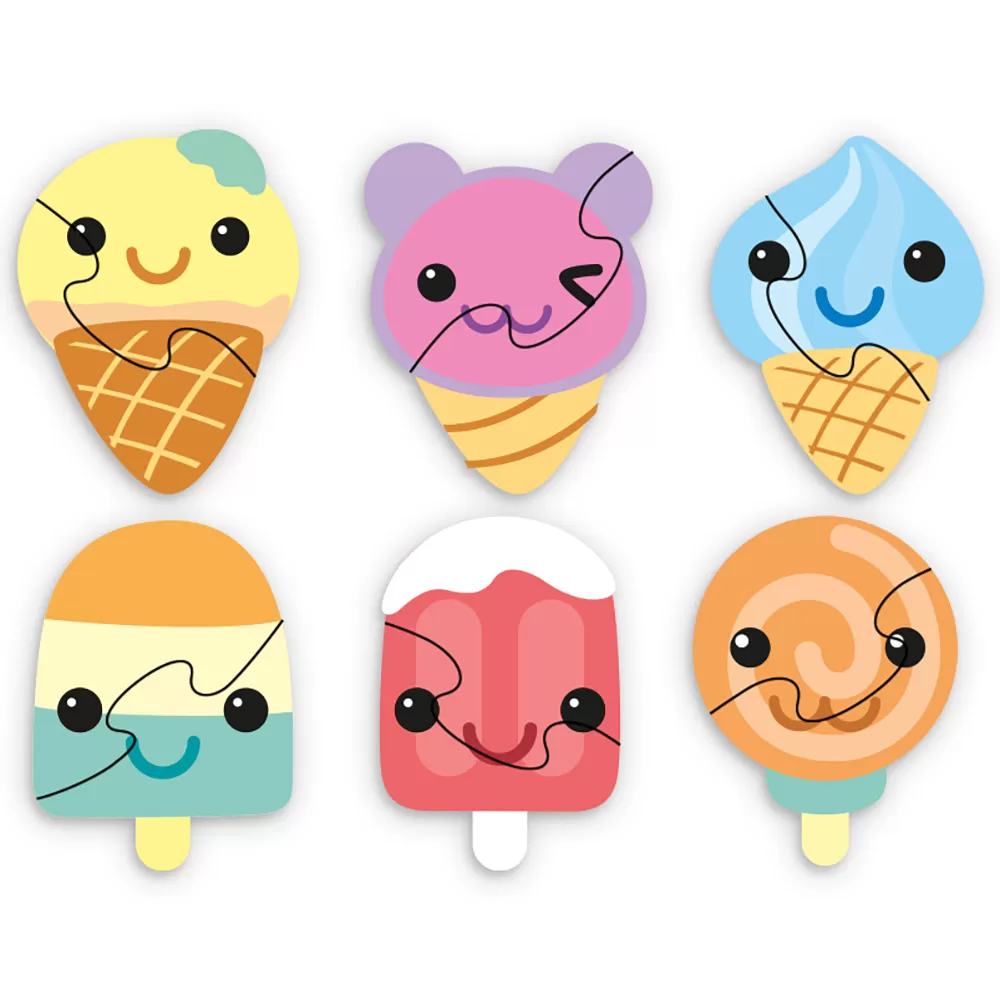 Little Story 6-in-1 Matching Puzzle Educational &amp; Fun Game - Ice Cream