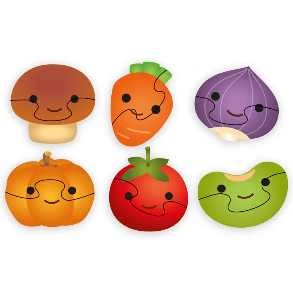 Little Story 6-in-1 Matching Puzzle Educational &amp; Fun Game - Vegetables