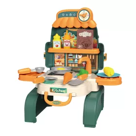 Little Story ROLE PLAY CHEF/KITCHEN/RESTAURANT TOY SET SCHOOL BAG (21 Pcs) - Green, 3-IN-1 Mode