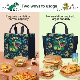 Nohoo Kids Tuition Bag / Hand Lunch Bag Dino - Green