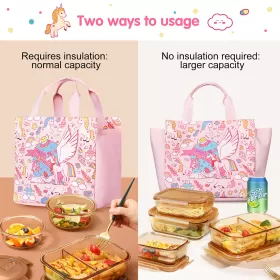 Nohoo Kids Tuition Bag / Hand Lunch Bag Unicorn - Pink