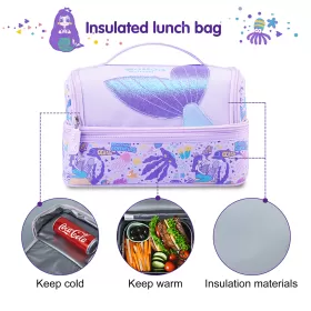 Nohoo Kids Insulated Lunch Bag Mermaid - Purple