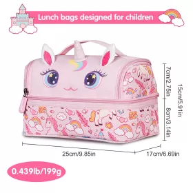 Nohoo Kids Insulated Lunch Bag Unicorn - Pink