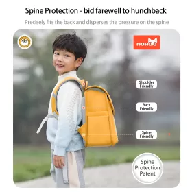 Nohoo Spine Protection School Backpack for 0-5 Grade Primary Students-Lion Yellow