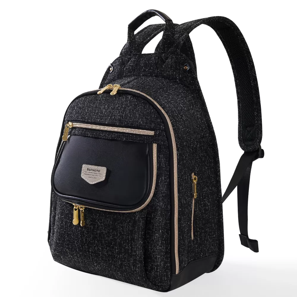 Sunveno Fashion Compact Diaper Backpack - Black