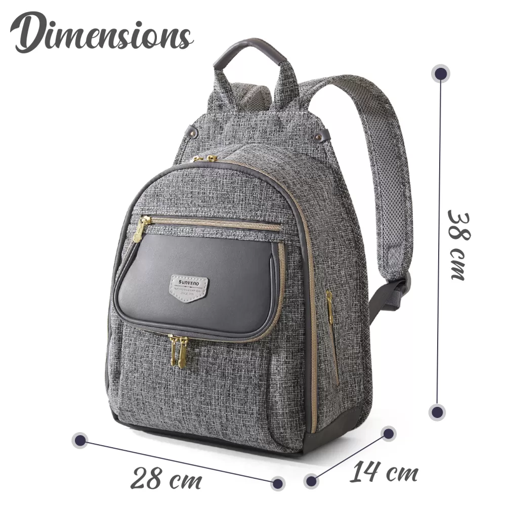 Sunveno Fashion Compact Diaper Backpack - Grey