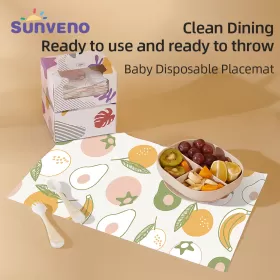 Sunveno baby Feeding Disposable Travel Multipurpose Placemats 20 Pcs/Pack